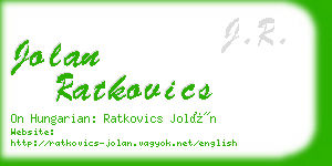 jolan ratkovics business card